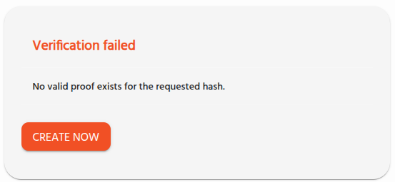 OriginStamp verification status for unknown hash