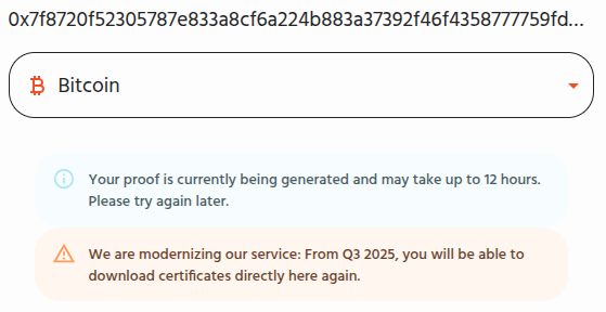 OriginStamp verification status
